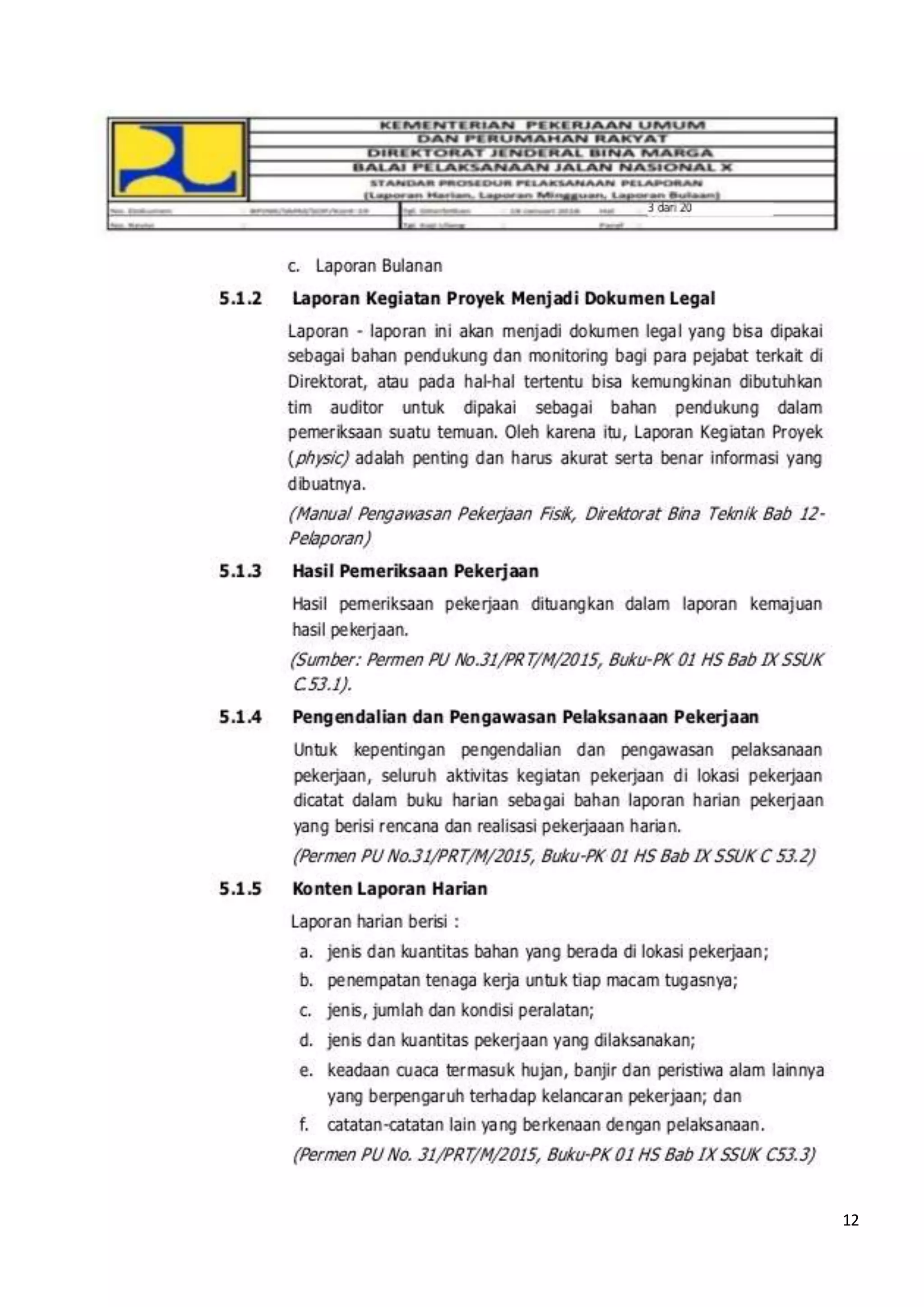 Membuat laporan harian | DOCX