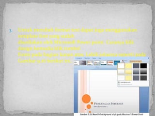 Motion Path: dipakaiuntukmenganimasikanobjekmengikutigaris path yang telahkitarancangsebelumnyaCustom Animation
