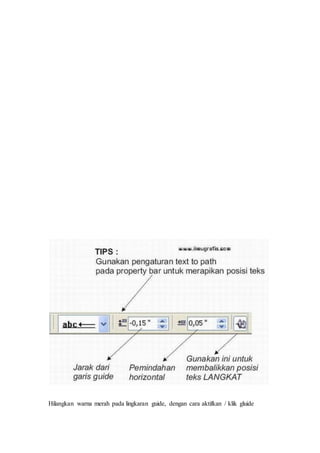 Hilangkan warna merah pada lingkaran guide, dengan cara aktifkan / klik gluide
 