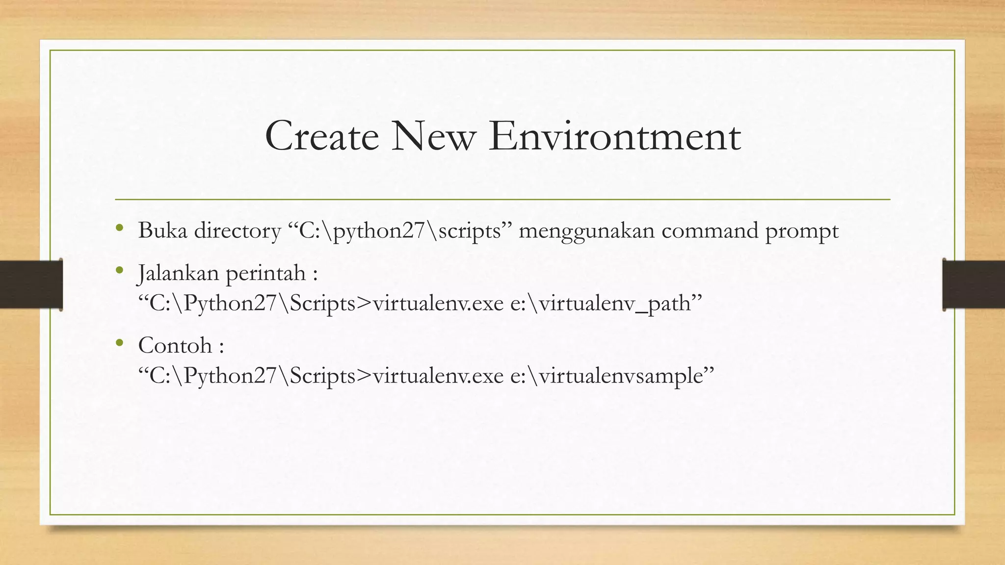 Membuat virtual environment python | PPT