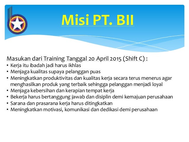 Membuat Visi Misi Pt Bii