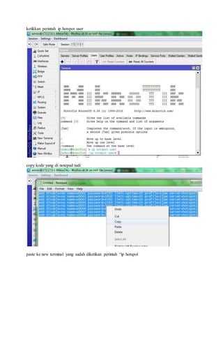 Membuat voucher mikrotik router wireless rb941 | DOCX