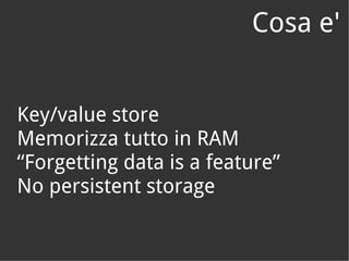 Cosa e' Key/value store 