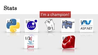 Stats 
I’m a champion! 
 