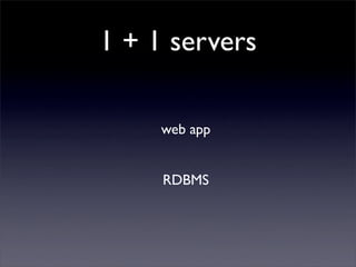 1 + 1 servers

     web app


     RDBMS
 