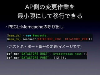 memcachedからKyotoTycoonへ