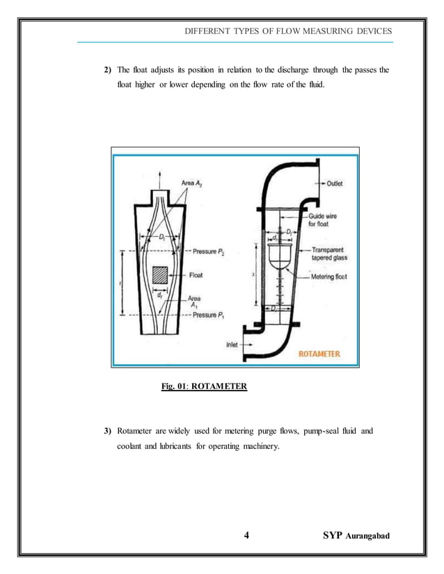 microproject on different types of flow measuring devices