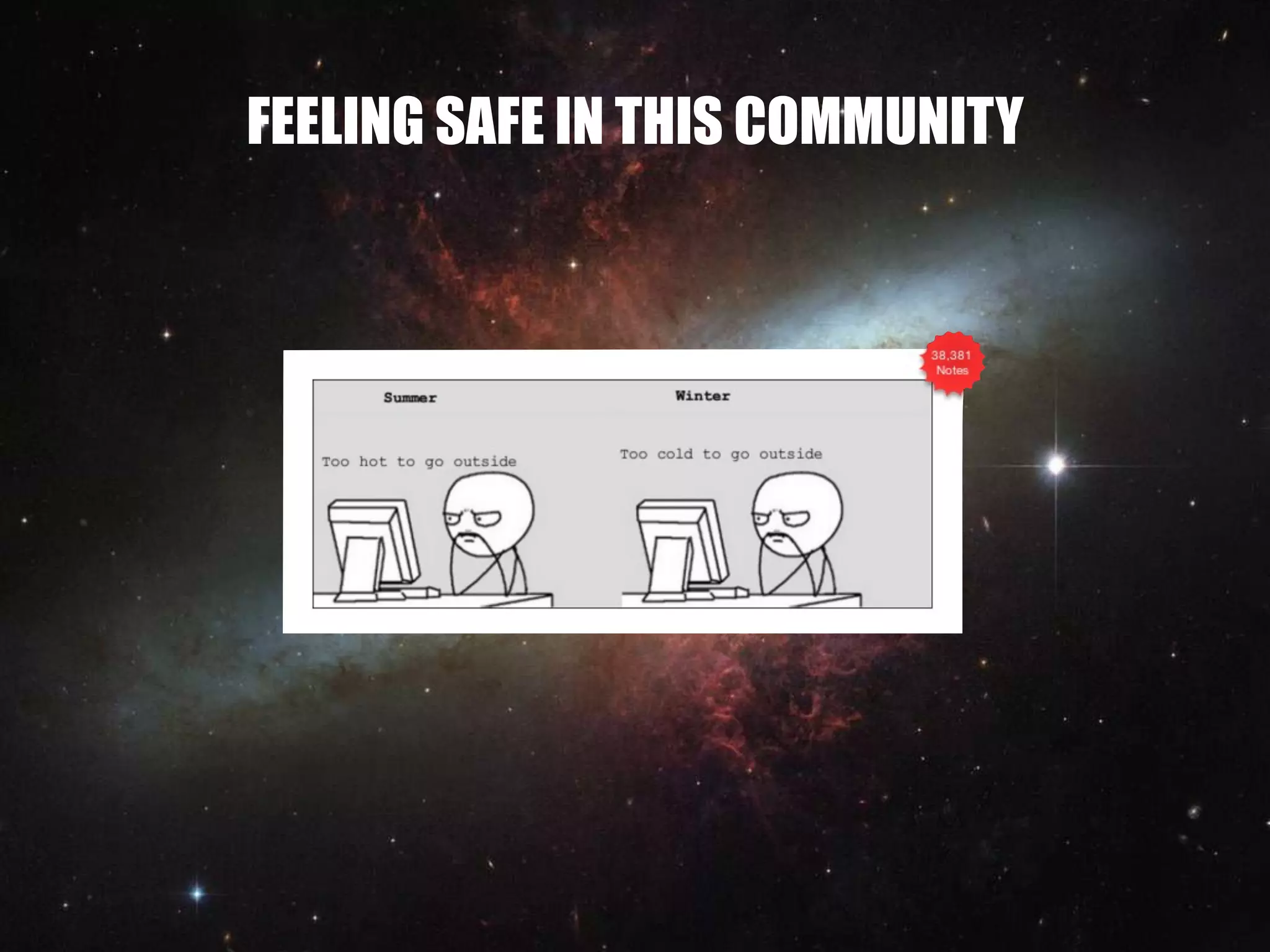 FEELING SAFE IN THIS COMMUNITY
 