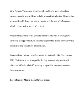 Meme Coin Development_ From Internet culture to drastic crypto value.pdf