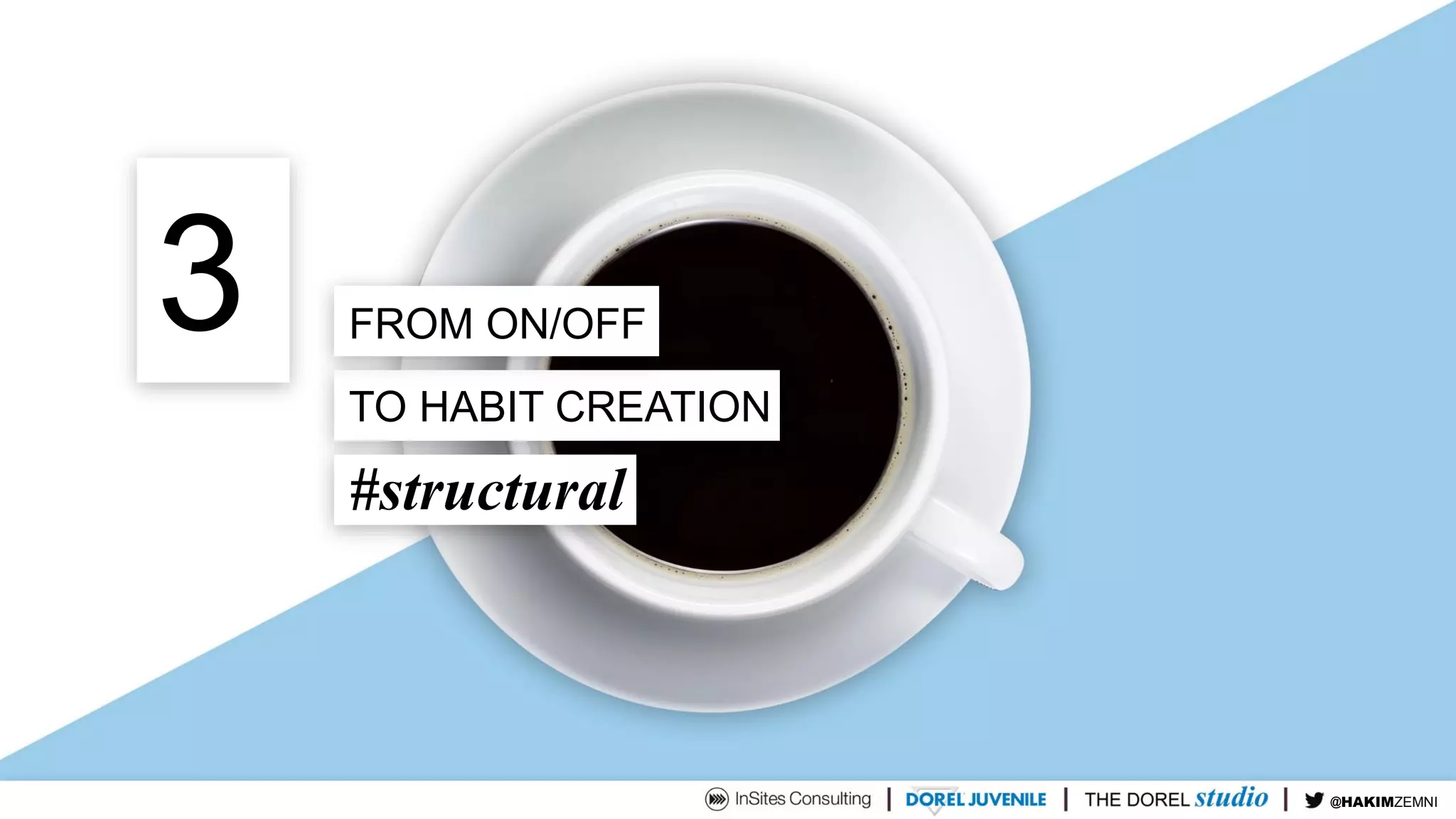 TO HABIT CREATION
FROM ON/OFF
#structural
@TIMDUH
3
@HAKIMZEMNI
 