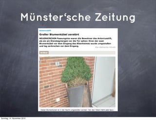 Münster‘sche Zeitung
Sonntag, 14. November 2010
 