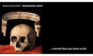 1
Auto Insurers’ memento mori
…remind that you have to die
 