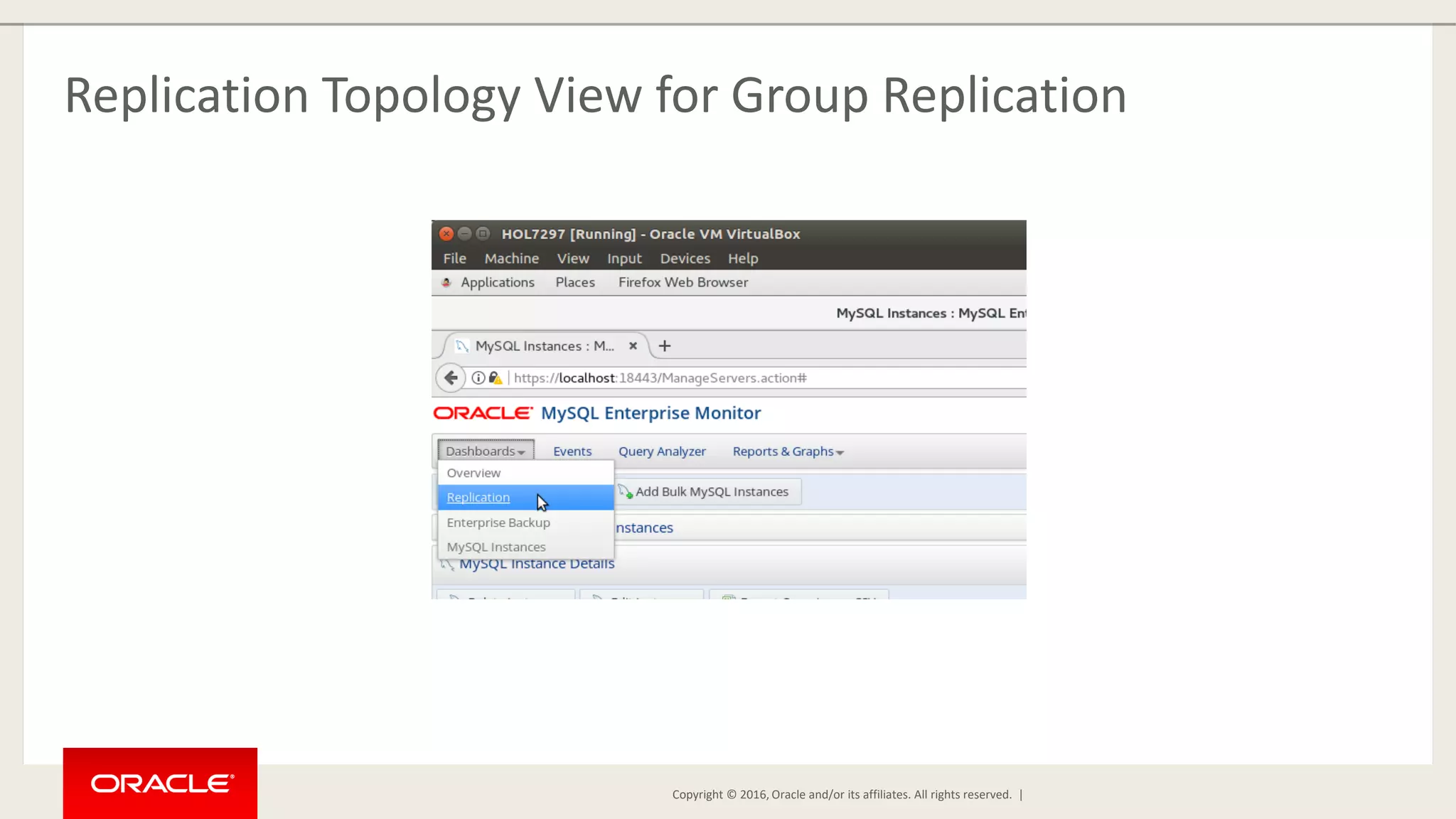 Copyright © 2016, Oracle and/or its affiliates. All rights reserved. | Replication Topology View for Group Replication 