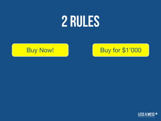2 Rules
Buy Now! Buy for $1’000
 