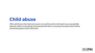 Hosting a classroom
Dispersed refugees are living in the cities together with Turkish citizens. There are
Turkish citizens who are willing to provide internet connection and share an internet
connected device periodically.
!
Upon request, beneﬁcial aid can be delivered to these people.
!
!
!
!
!
!
 