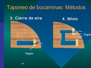 TTaappoonneeoo ddee bbooccaammiinnaass:: MMttooddooss 
3. Cierre de aire 4. Mixto 
UNI 
Tapn 
Tapn 
 