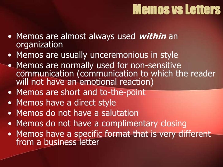 what is memorandum letter