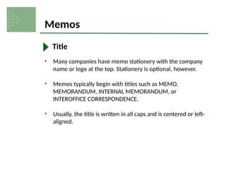 Memo how to write a effective memo .pptx