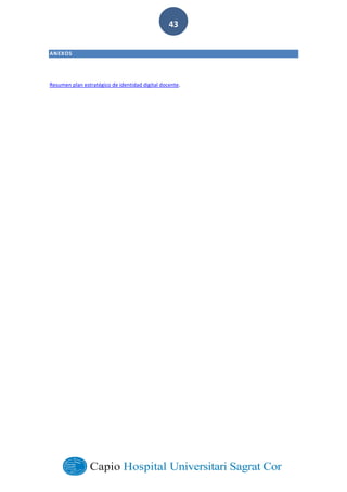  
        
43  
ANEXOS
Resumen  plan  estratégico  de  identidad  digital  docente.
 