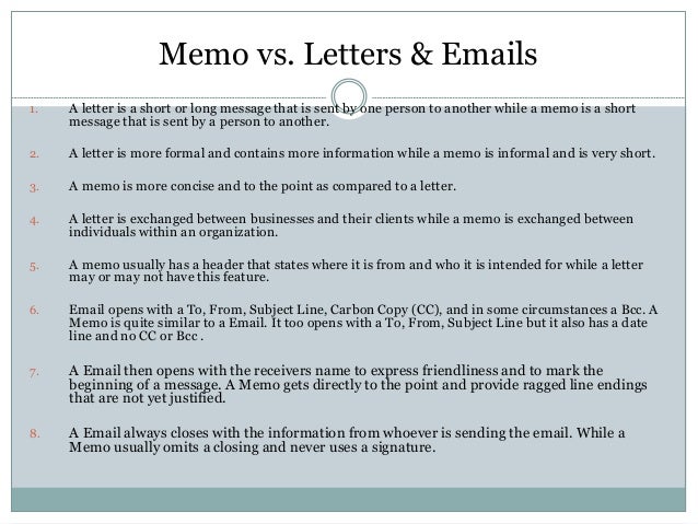 How to write internal memo