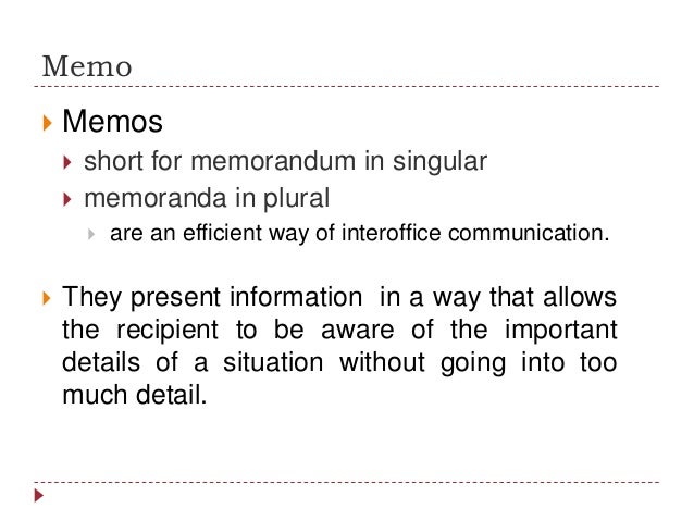 how to write a short memo