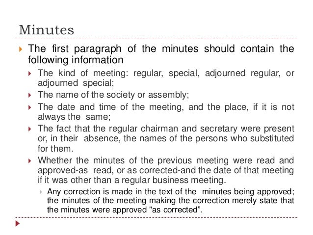 what are minutes for a meeting