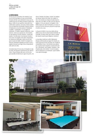 140
instal·lacions
La Masia del segle XXI
Altres obres



la nova masia
Al mes de juny van finalitzar els treballs de cons-        clàssics futbolins de la Masia. També s’ha habilitat
trucció de la nova Masia, la nova casa del futbol          una sala per deixar-hi les botes i les maletes. A
formatiu del Club i que substitueix la masia que ha        més, s’ha instal·lat una màquina de gel perquè es
acollit durant les tres últimes dècades el planter del     pugui tenir una millor cura dels cops que reben els
Barça. L’edifici té una superfície construïda d’uns        jugadors i hi ha una sala per a la bugada. A més,
6.000 metres quadrats. A les dues primeres plantes         l’edifici disposa de sales d’ordinadors. En resum, hi
hi ha 42 habitacions distribuïdes d’aquesta manera:        ha tots els serveis necessaris perquè els esportistes
19 habitacions a la primera planta (3 individuals,         se sentin com a casa.
13 dobles i 3 quàdruples) i 23 a la segona (4
individuals i 19 dobles). Aquestes habitacions –totes      La façana de l’edifici té una nova doble pell que
exteriors– tenen una capacitat per a 83 residents.         millora encara més el comportament bioclimàtic de
A cada habitació, els joves disposen, a banda dels         l’immoble, al mateix temps que li dóna un innega-
lavabos i d’un llit propi, d’una taula per estudiar i      ble impacte visual de gran elegància i presència.
d’un armari. Els jugadors més petits comparteixen
les habitacions quàdruples, mentre que els més             La nova Masia també pot acollir l’allotjament
grans ocupen les dobles. També hi ha algunes ha-           d’equips professionals que puguin fer estades a la
bitacions individuals adaptades per donar servei a         Ciutat Esportiva de Sant Joan Despí. Per resoldre la
jugadors lesionats que hagin d’anar temporalment           compatibilitat d’usos, s’han destinat dues plantes
amb cadira de rodes.                                       per a aquesta funció específica: la planta del soter-
                                                           rani –amb gimnàs, zona d’aigües, menjadors i sala
A la planta baixa hi ha la cuina, el menjador, la sala     d’audiovisuals, entre d’altres– i la tercera planta,
de visites, els despatxos d’administració, les aules de    amb 36 habitacions (32 individuals i quatre dobles)
reforç i l’espai d’esbarjo dels nens, on hi ha una         i una sala de massatges.
gran pantalla de televisió per seguir els partits, i els
 