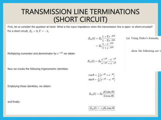 TRANSMISSION LINE TERMINATIONS
(SHORT CIRCUIT)
 