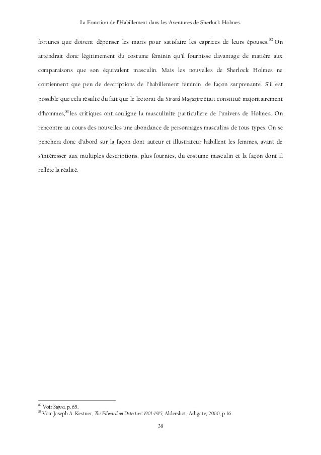 La Fonction De L Habillement Dans Les Aventures De Sherlock Holmes