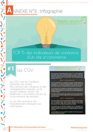 A NNEXE N°3 : Infographie
IUT Information-Communication du Havre
Option Information Numérique dans les Organisations47 Mat...