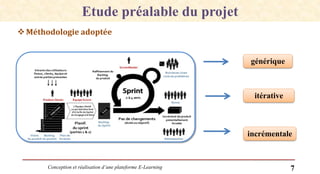 Conception et réalisation d’une plateforme E-Learning 7
Etude préalable du projet
Méthodologie adoptée
générique
itérative
incrémentale
 
