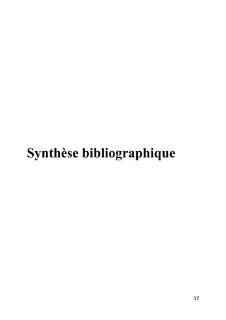   	
  17	
  
	
  
Synthèse bibliographique
 