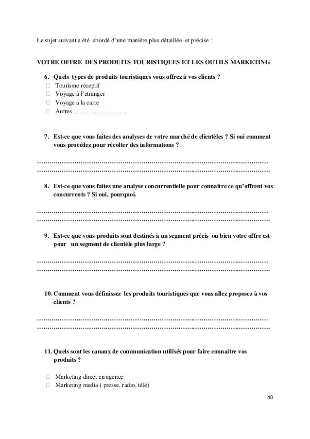 Exemple De Sujet De Mémoire Tourisme  Le Meilleur Exemple