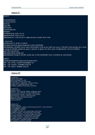 UCAD/ESP/DGI Serigne Fallou NDIAYE
67
Annexe 9 :
Annexe 10
 