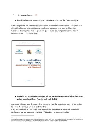 La dématérialisation et la digitalisation des documents et procédures (CAS DGI) par hiba fetheddine et badr mouhaid