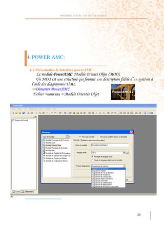 PREMIERE PARTIE : ETUDE TECHNIQUE




4- POWER AMC:

4-1-Présentation & Interface powerAMC :
                A 4 B            2=          =        ! ==#
      >   ==                                                  2 :    ( 2
  :         )    >
      9      A 4 B
          Y    Y   2=                  =




                                                                    24
 