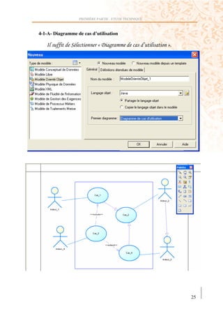 PREMIÈRE PARTIE : ETUDE TECHNIQUE



4-1-A- Diagramme de cas d’utilisation

               $            Z9 )                       :   [




                                                               25
 