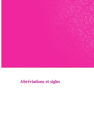 Abréviations et sigles
 