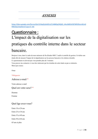 L Impact De La Digitalisation Sur Les Pratiques Du Controle Interne D