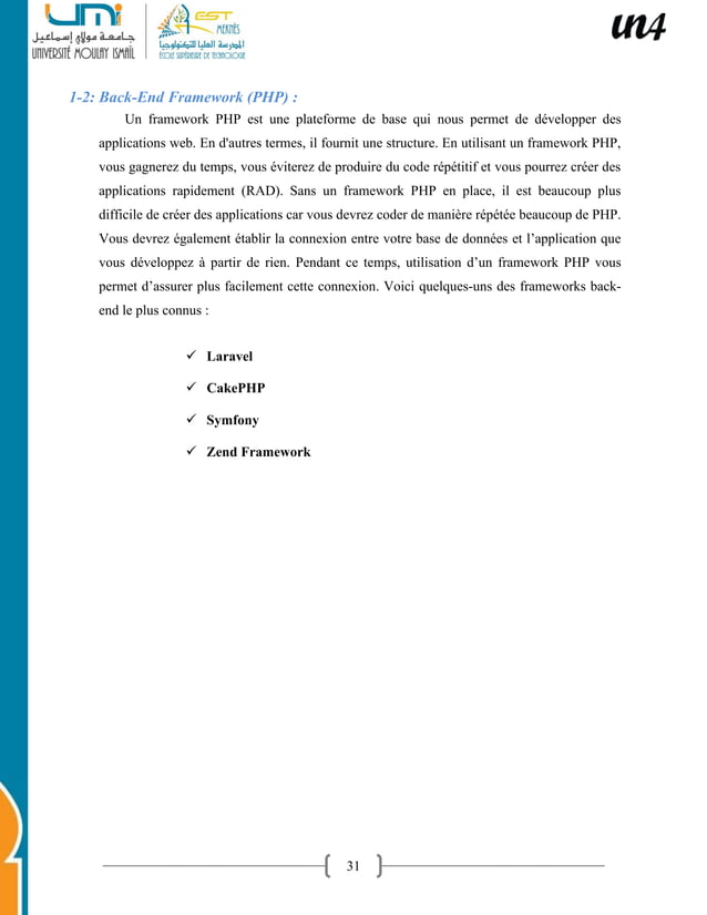 Rapport de stage développement informatique