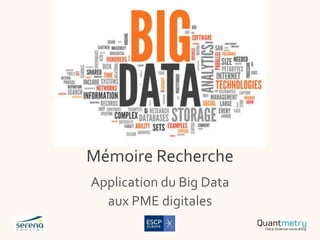 Mémoire Recherche
Application du Big Data
aux PME digitales
 