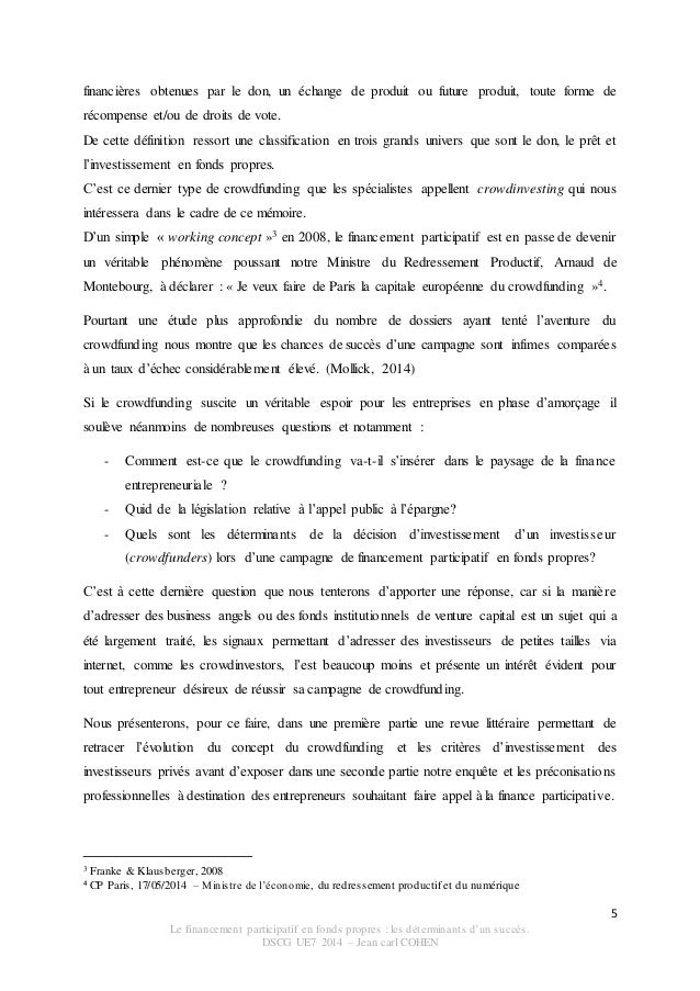 Memoire Professionnel Sur Le Financement Participatif En Fonds Propre Memoire Professionnel Sur Le Financement Participatif En Fonds Propre