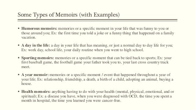 Memoir ideas for high school