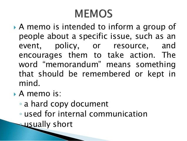 Memo minutes etc