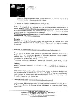 Memo n° 206 de rrhh