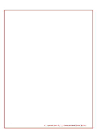 167 | Memorabilia 2021-22 Department of English, MKBU
 