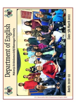 171 | Memorabilia 2021-22 Department of English, MKBU
 