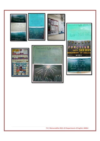 73 | Memorabilia 2021-22 Department of English, MKBU
22 Department of English, MKBU
 