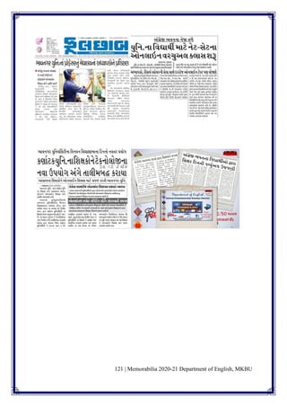 121 | Memorabilia 2020-21 Department of English, MKBU
 