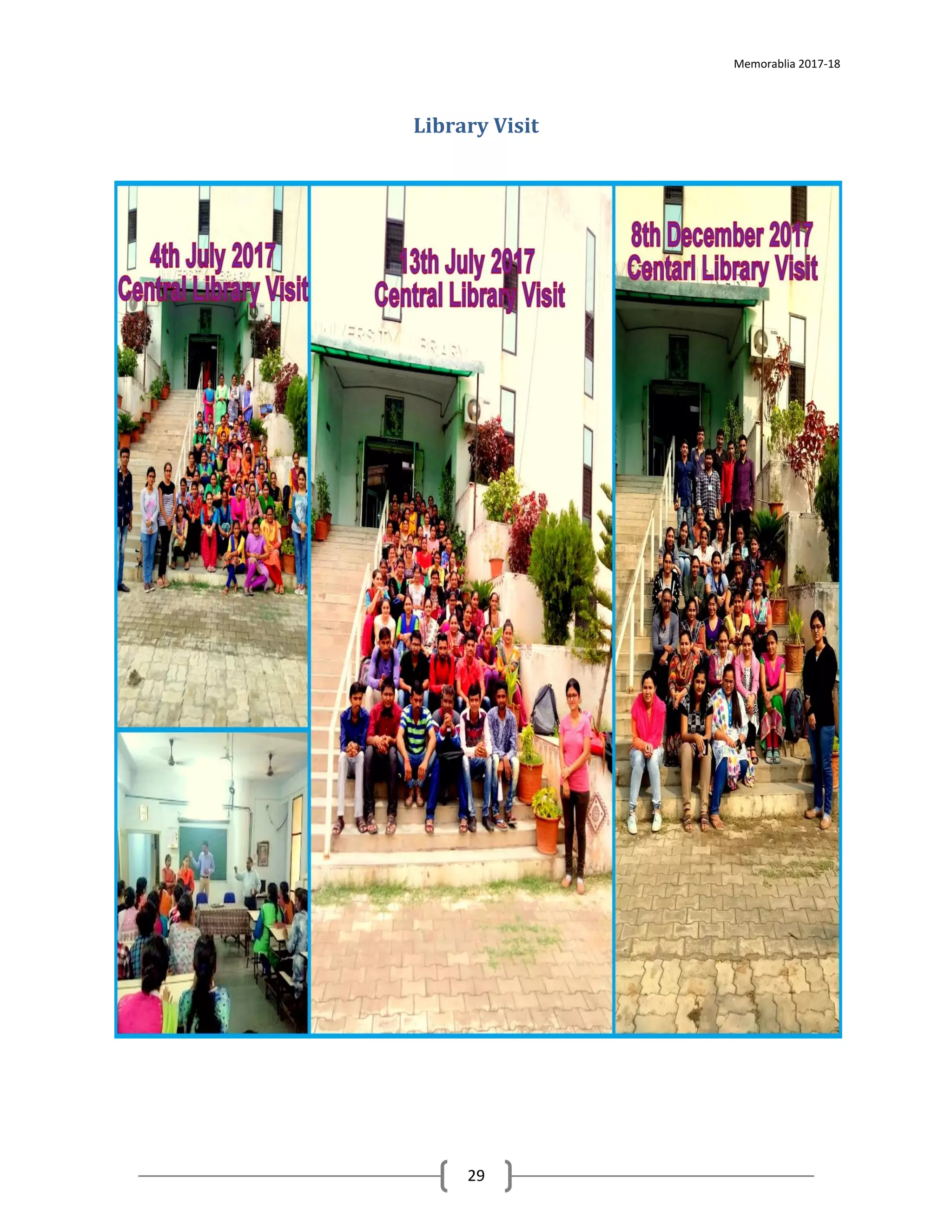 Memorablia 2017-18
29
Library Visit
 